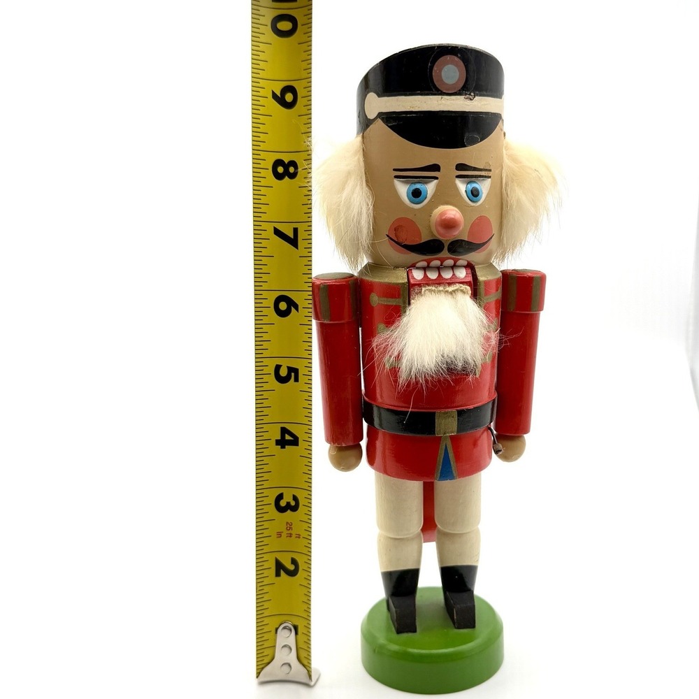 Vintage Erzgebirgische Volkskunst Nutcracker Soldier Made in East Germany 9.5in